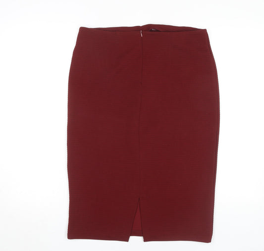 H&M Women's Red Midi Pencil Skirt, Size M