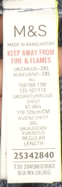 Marks and Spencer Men's 2XL Blue Pullover Jumper