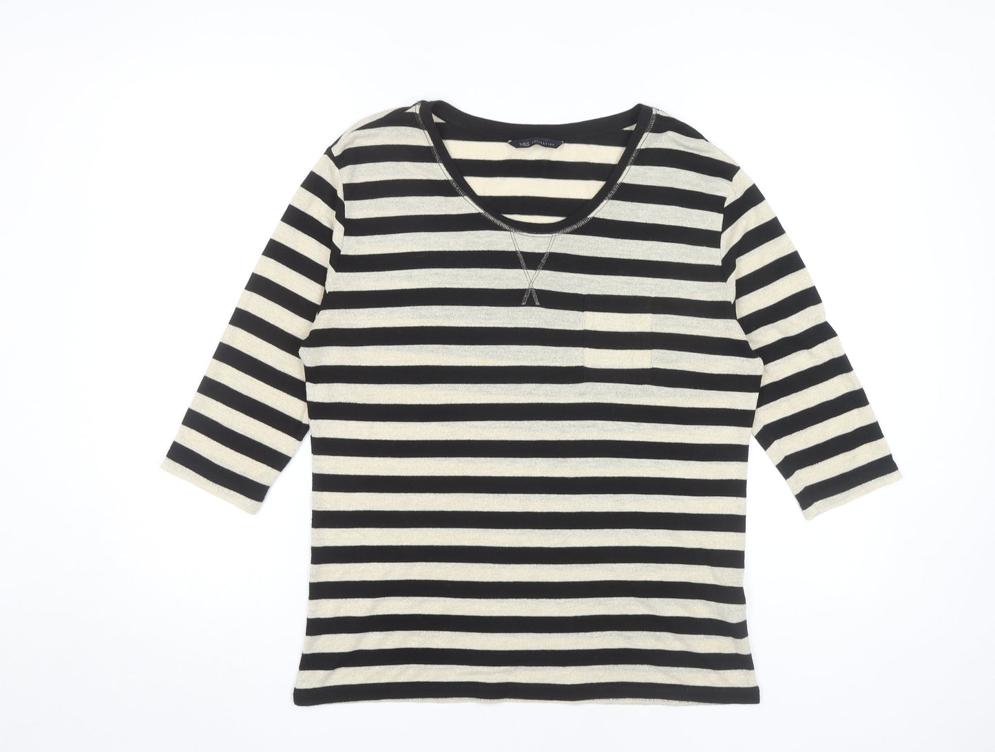 Womens UK Size 10 Marks and Spencer Black Basic T-Shirt