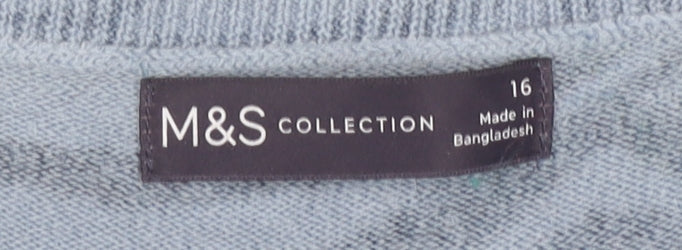 Womens UK Size 16 Marks and Spencer Blue Pullover Jumper