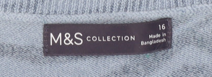 Womens UK Size 16 Marks and Spencer Blue Pullover Jumper