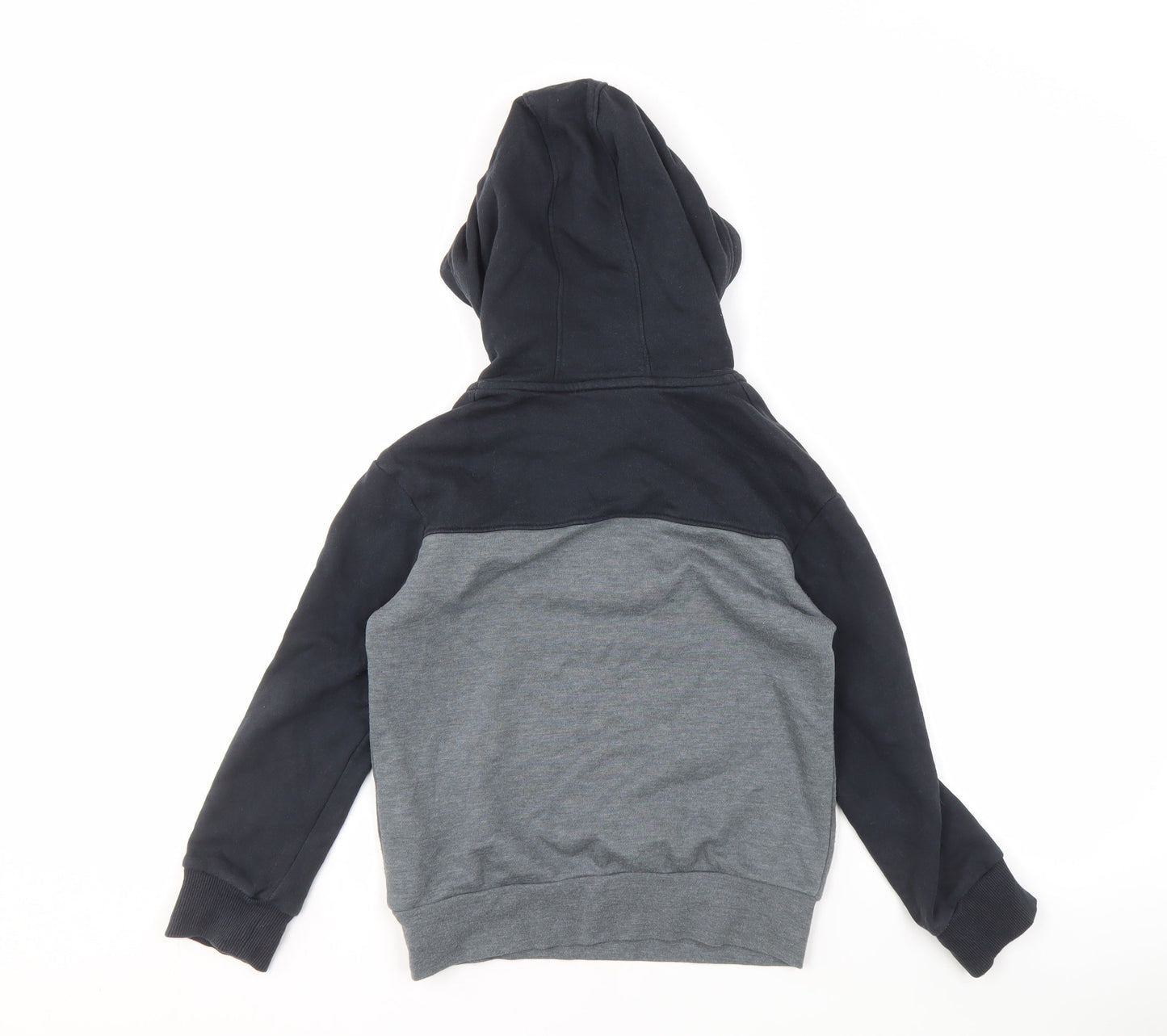 Under Armour Boys Black Grey Hoodie, Size S, Colourblock 1/2 Zip