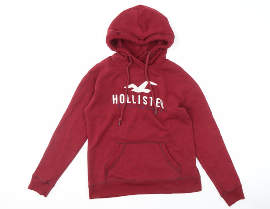Mens UK Size S Hollister Red Pullover Hoodie