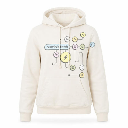 Front view of Bumble Beige unisex adults hoodie, size S, lightweight