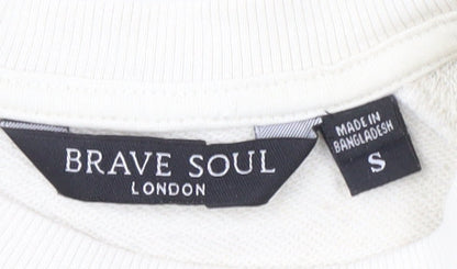 Mens UK Size S Brave Soul Ivory Pullover Sweatshirt