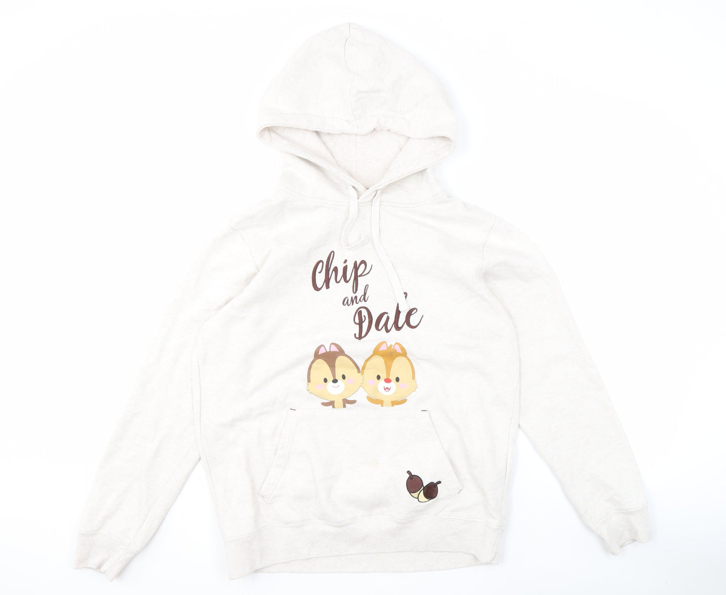 Unisex Adults UK Size 14 Disney Ivory Pullover Hoodie