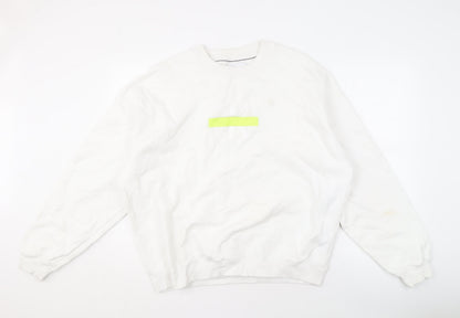 Mens UK Size L Calvin Klein Jeans White Pullover Sweatshirt
