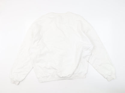 Mens UK Size L Calvin Klein Jeans White Pullover Sweatshirt