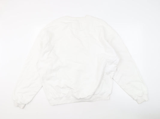 Mens UK Size L Calvin Klein Jeans White Pullover Sweatshirt