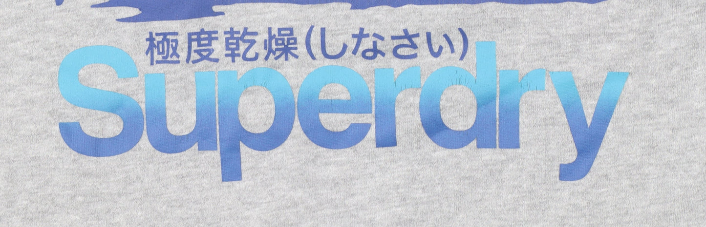 Superdry Men's Grey Hoodie S Pullover Logo Graphic