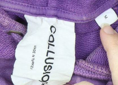 Unisex Adults UK Size M COLLUSION Purple Pullover Hoodie