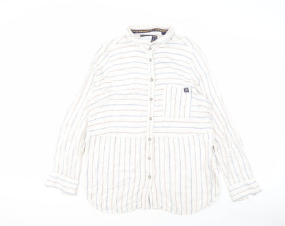 Womens UK Size L Superdry White Basic Button-Up