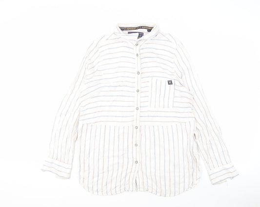 Womens UK Size L Superdry White Basic Button-Up