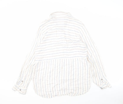 Womens UK Size L Superdry White Basic Button-Up
