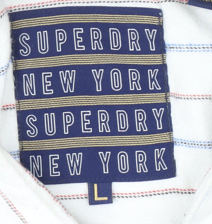 Womens UK Size L Superdry White Basic Button-Up