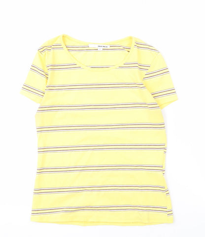 Womens UK Size L TALLY WEiJL Yellow Basic T-Shirt