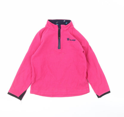The Edge Girls Pink Fleece Sweatshirt 7-8 Years High Neck