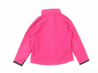 The Edge Girls Pink Fleece Sweatshirt 7-8 Years High Neck