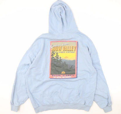 Unisex Adults UK Size L Reclaimed Vintage Blue Pullover Hoodie