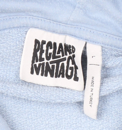 Unisex Adults UK Size L Reclaimed Vintage Blue Pullover Hoodie