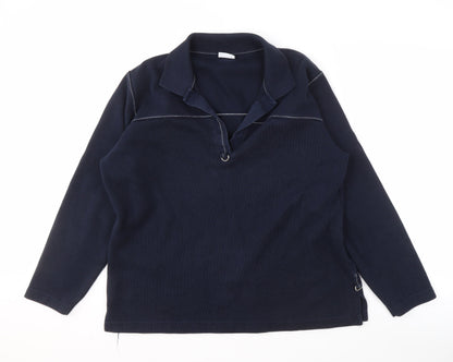 Womenwear by Wind Blue Collared Sweatshirt XL Women