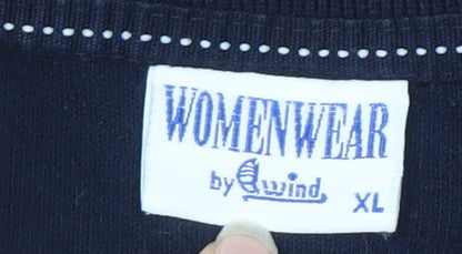 Womenwear by Wind Blue Collared Sweatshirt XL Women