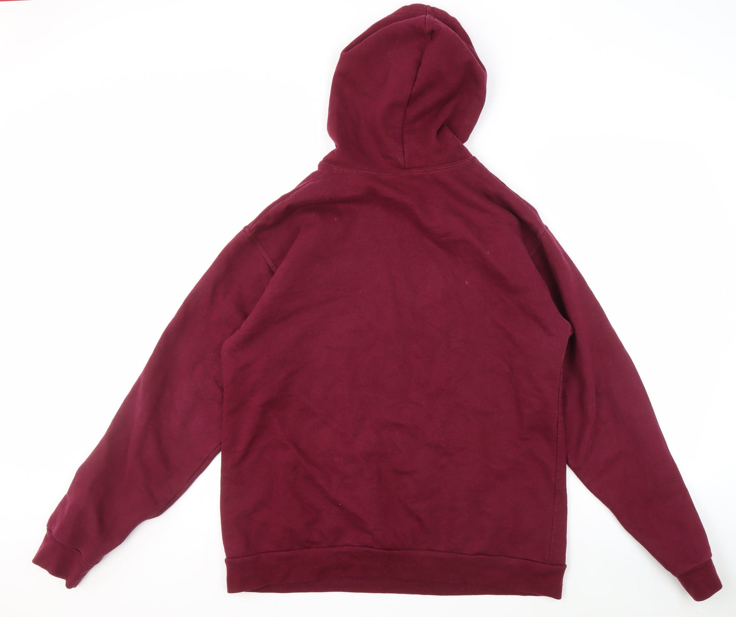 Mens UK Size L Stars & Stripes Maroon Pullover Hoodie