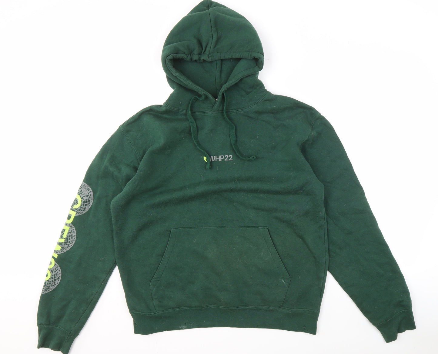 Mens UK Size M Russell Green Pullover Hoodie