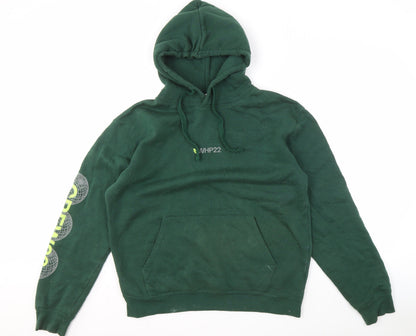 Mens UK Size M Russell Green Pullover Hoodie