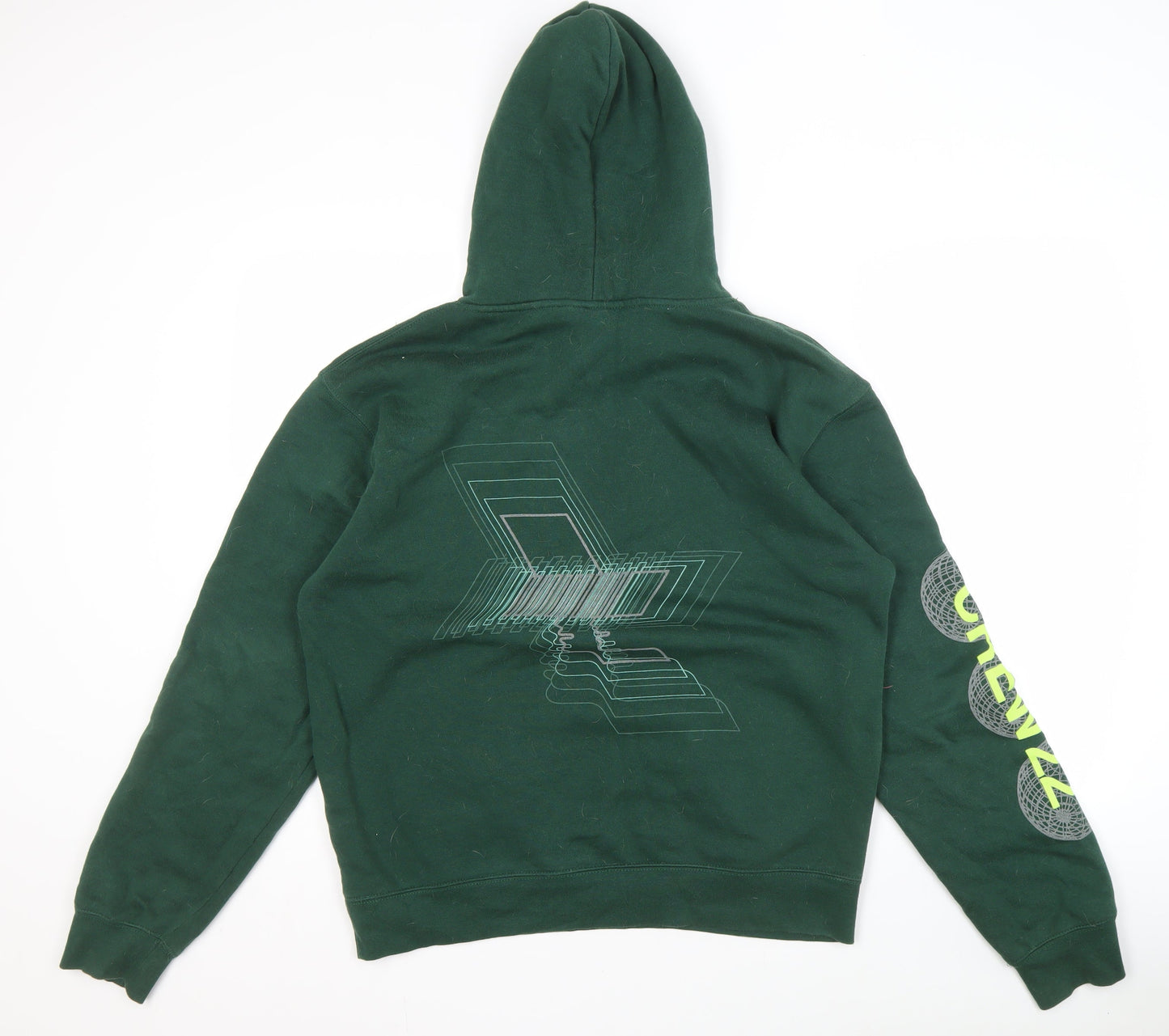 Mens UK Size M Russell Green Pullover Hoodie