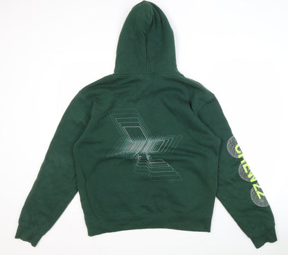 Mens UK Size M Russell Green Pullover Hoodie