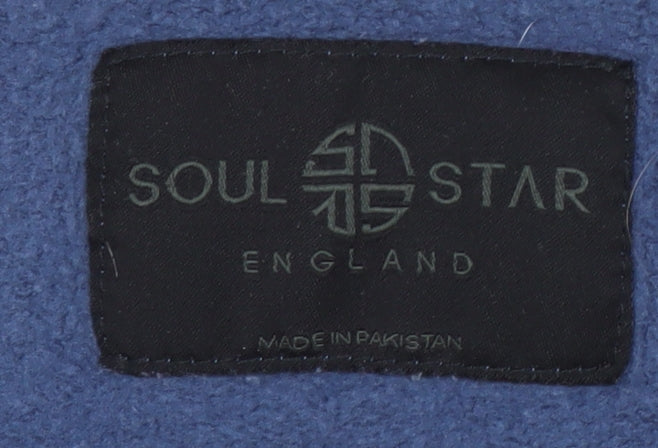 Soul Star Men's Blue Track Jacket in L Colourblock Style