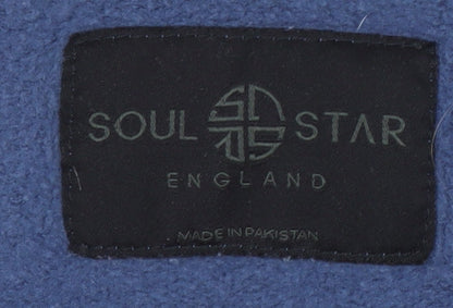 Soul Star Men's Blue Track Jacket in L Colourblock Style