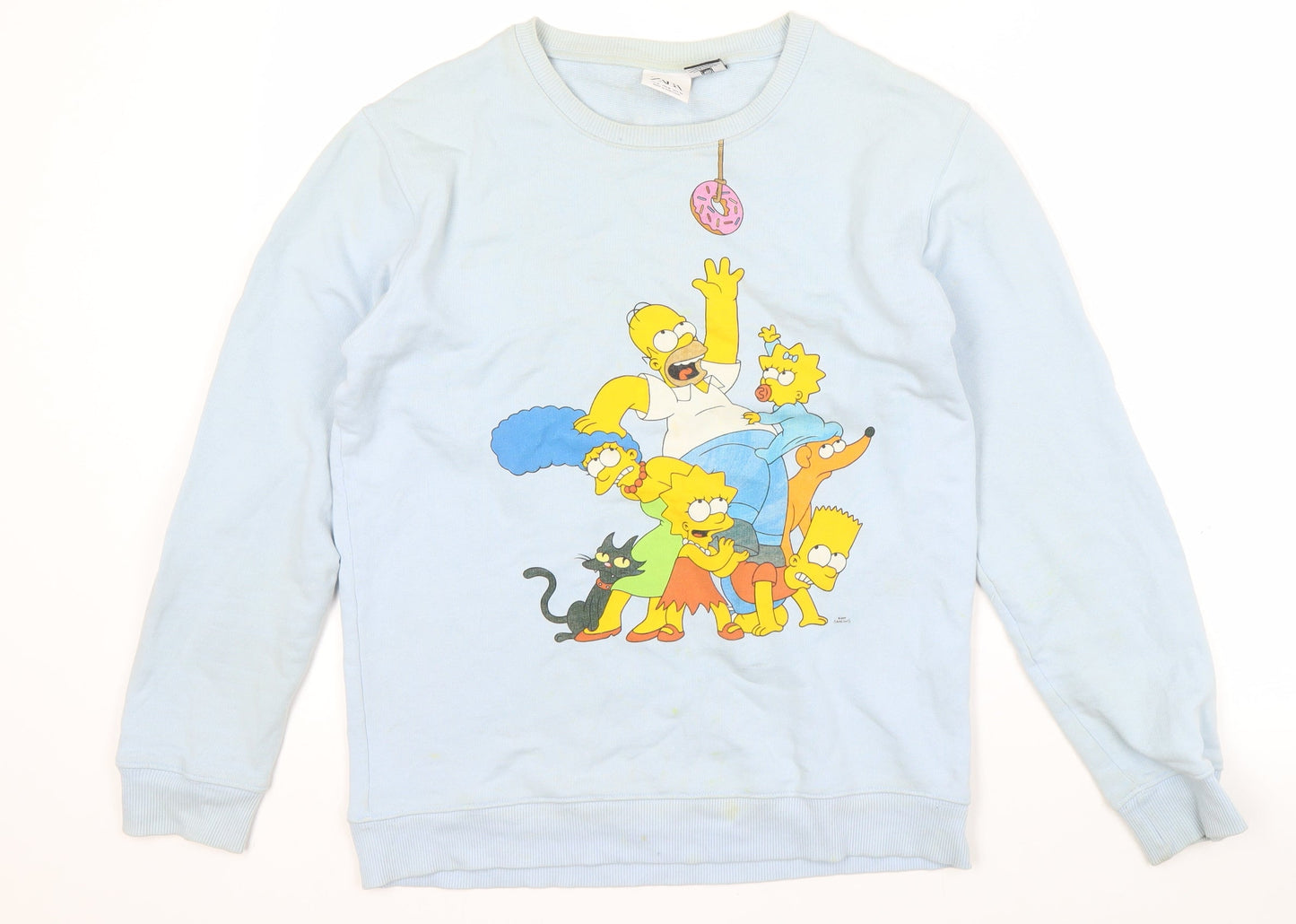 Zara Men's Blue Simpsons Graphic Sweatshirt M