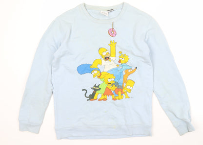 Zara Men's Blue Simpsons Graphic Sweatshirt M
