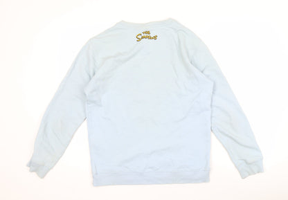Zara Men's Blue Simpsons Graphic Sweatshirt M