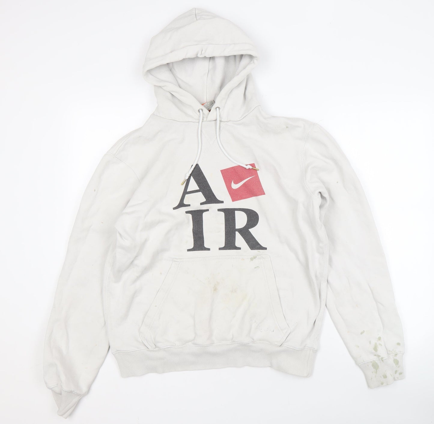 Mens UK Size M Nike White Pullover Hoodie