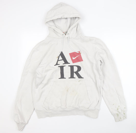 Mens UK Size M Nike White Pullover Hoodie