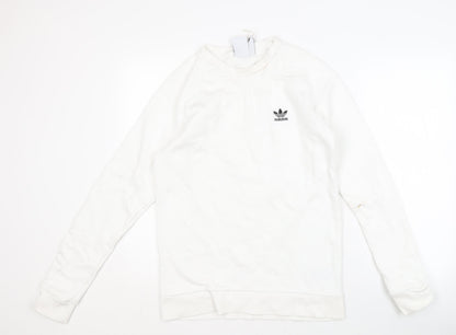 Mens UK Size S adidas White Pullover Sweatshirt