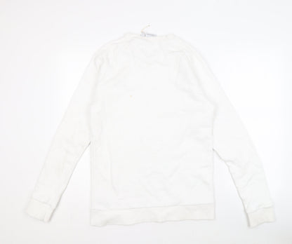 Mens UK Size S adidas White Pullover Sweatshirt