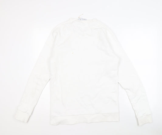 Mens UK Size S adidas White Pullover Sweatshirt