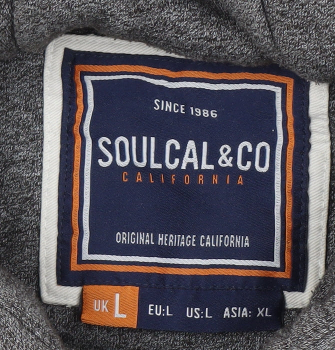 Mens UK Size L SoulCal Grey Pullover Hoodie