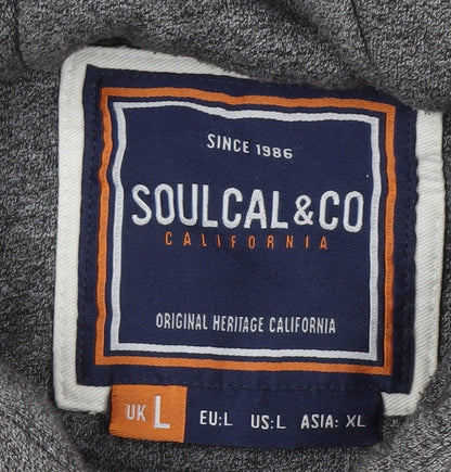 Mens UK Size L SoulCal Grey Pullover Hoodie