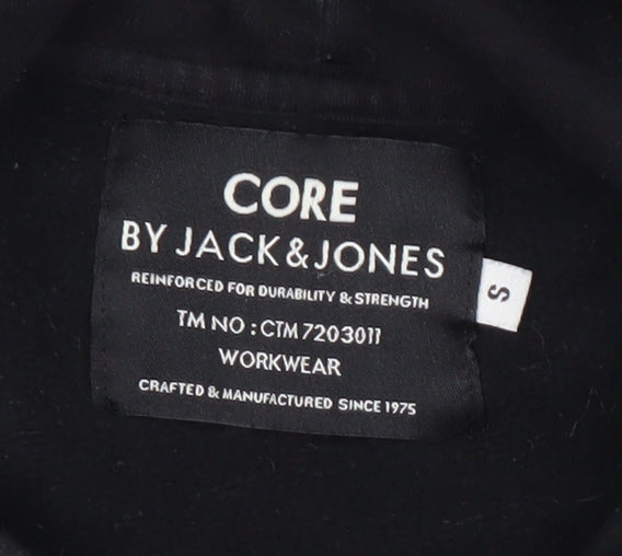 Mens UK Size S JACK & JONES Black Pullover Hoodie