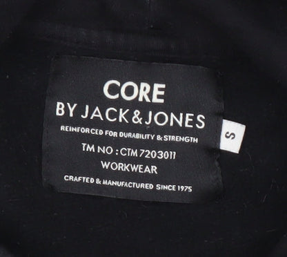 Mens UK Size S JACK & JONES Black Pullover Hoodie