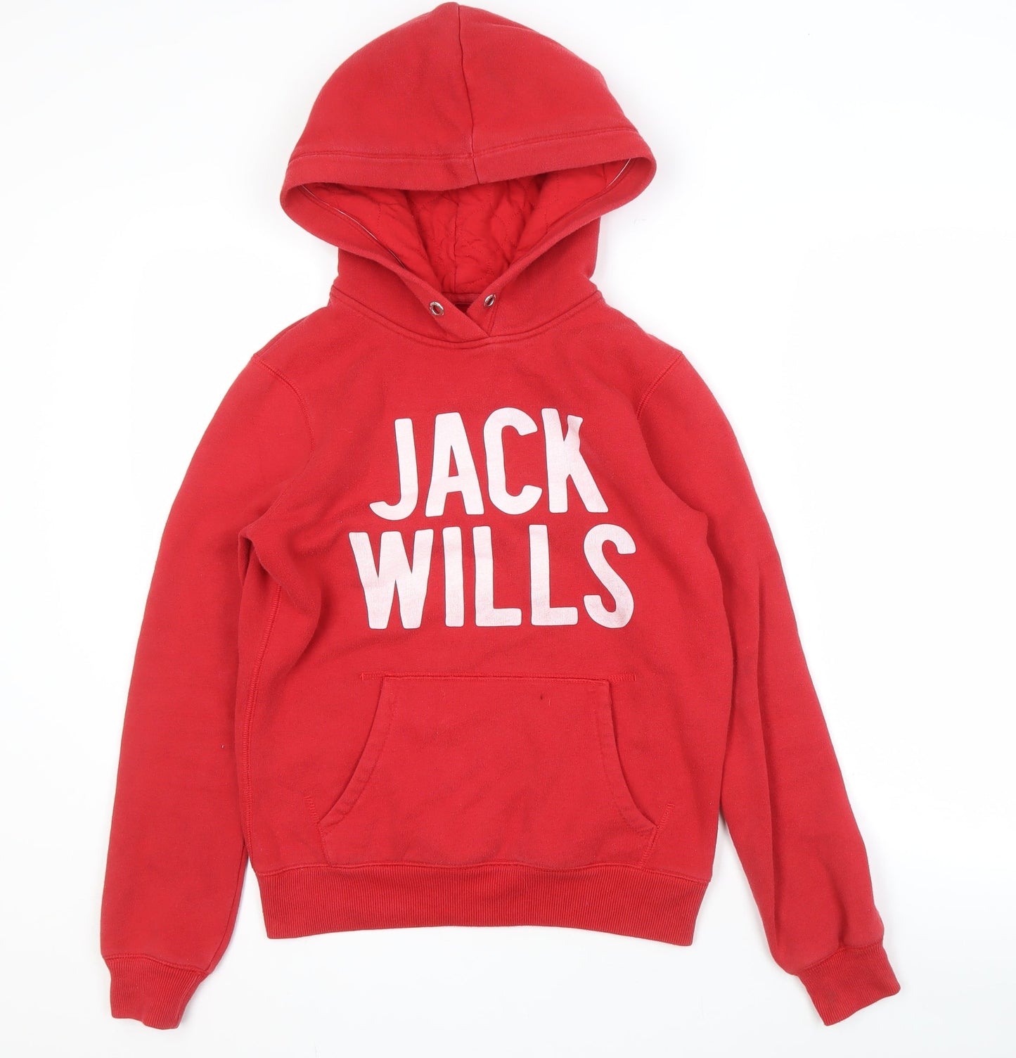 Unisex Adults UK Size S Jack Wills Red Pullover Hoodie