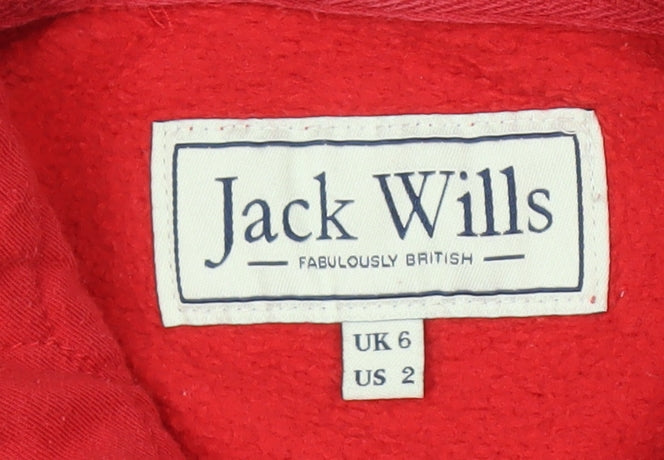 Unisex Adults UK Size S Jack Wills Red Pullover Hoodie