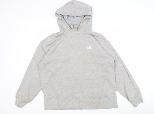 Adidas Women's Grey Cotton Hoodie Size S Regular