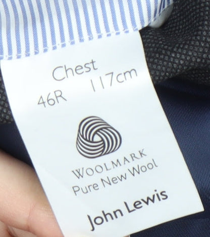 Mens UK Size 46 John Lewis Regular Grey Suit Jacket