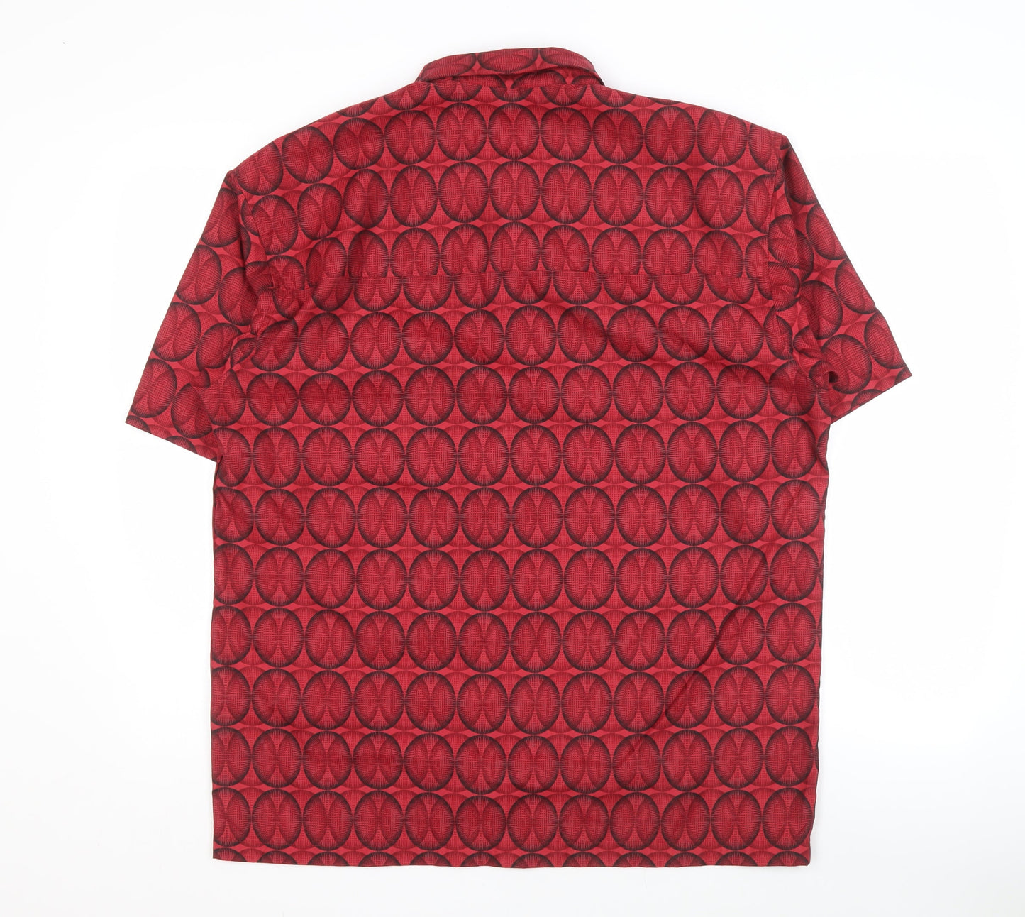 Quiksilver Men's Red Geometric Short Sleeve Shirt M